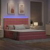 vidaXL Cama con almacenamiento y LED Rosa 180 x 200 cm Terciopelo