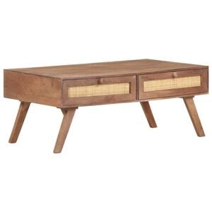 vidaXL Mesa de centro de madera maciza de mango 100x60x40 cm