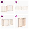 vidaXL Puerta para perros plegable 4 paneles madera de &aacute;lamo 320 cm