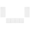 vidaXL Muebles de TV de pared con LED 4 pzas madera ingenier&iacute;a blanco