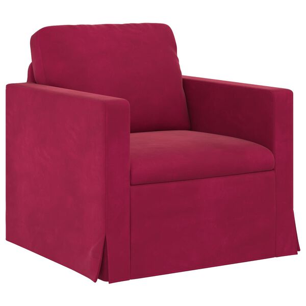 vidaXL Sof&aacute; 2 pcs Rojo vino 198 x 78 x 80 cm Terciopelo