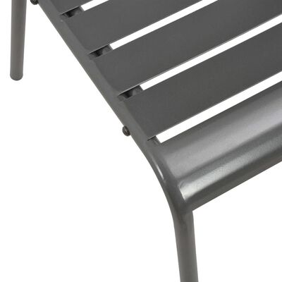 vidaXL Mesa y sillas bistró de jardín 3 piezas acero gris oscuro