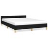 vidaXL Cama sin colch&oacute;n tela negro 140x200 cm
