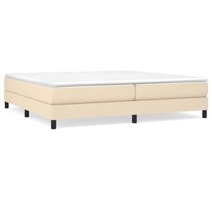 vidaXL Estructura de cama con somier tela color crema 200x200 cm