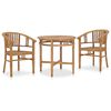 vidaXL Conjunto de comedor de jard&iacute;n 3 piezas madera maciza de teca