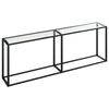 vidaXL Mesa consola vidrio templado transparente 220x35x75,5 cm