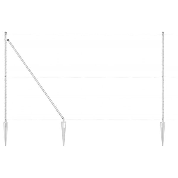 vidaXL Poste de Valla 7 pcs Plateado Acero