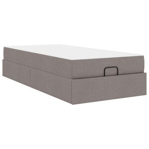 vidaXL Estructura de cama con colch&oacute;n con colch&oacute;n 2 pcs Taup&eacute; tela