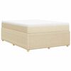 vidaXL Cama box spring con colch&oacute;n tela color crema 160x200 cm
