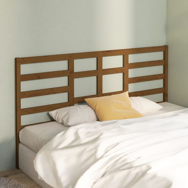vidaXL Cabecero de cama madera maciza de pino marrón miel 206x4x104 cm