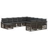 vidaXL Conjunto de sof&aacute;s de jard&iacute;n 12 uds. Gris rat&aacute;n sint&eacute;tico