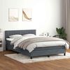 vidaXL Cama box spring con colch&oacute;n terciopelo gris oscuro 140x220 cm