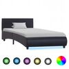vidaXL Estructura de cama con LED cuero sint&eacute;tico negro 100x200 cm