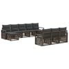 vidaXL Conjunto de sof&aacute;s de jard&iacute;n 10 pcs Gris rat&aacute;n sint&eacute;tico