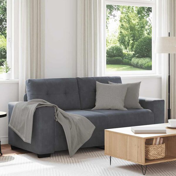 vidaXL Sof&aacute; Loveseat gris oscuro 140 cm terciopelo