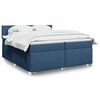 vidaXL Cama box spring con colch&oacute;n tela azul 200x200 cm