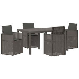 vidaXL Conjunto de Comedor de Jard&iacute;n 5 uds. Gris Claro y Antracita PP