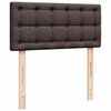 vidaXL Cama box spring con colch&oacute;n tela marr&oacute;n oscuro 90x200 cm