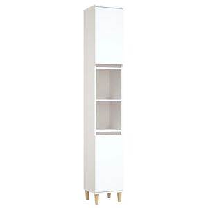 vidaXL Armario de ba&ntilde;o madera contrachapada blanco 30x30x190 cm