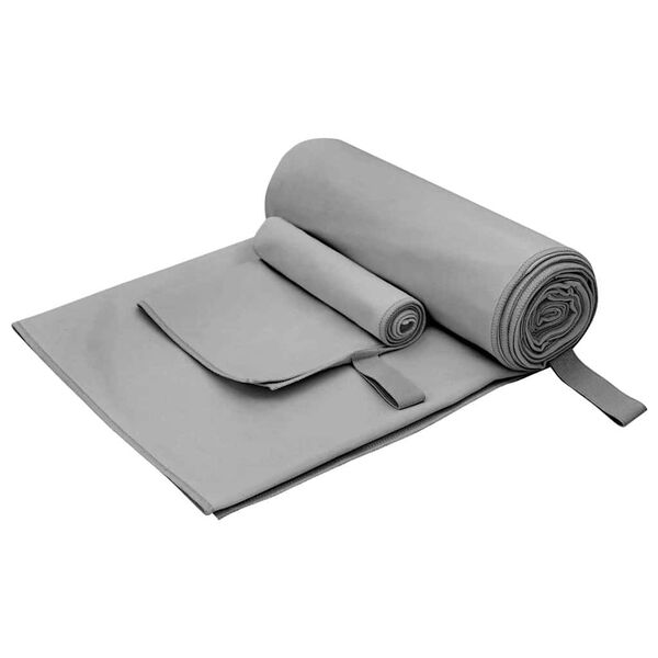 vidaXL Set de Toallas de Deportes 2 pcs Gris oscuro tela
