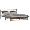 vidaXL Estructura de cama sin colchón metal roble ahumado 180x200 cm