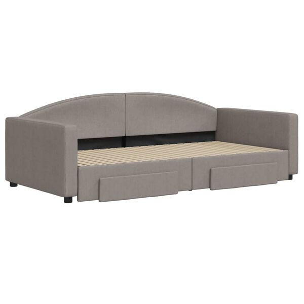vidaXL Sof&aacute; cama nido con cajones tela gris taupe 100x200 cm