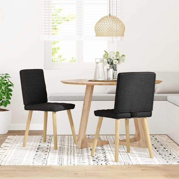 vidaXL Sillas de comedor 2 unidades tela negro