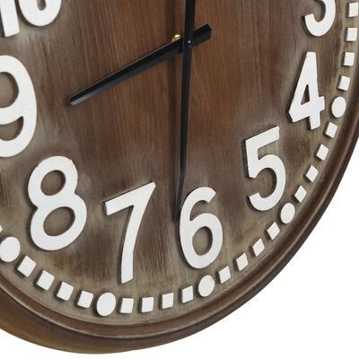 vidaXL Reloj de pared de MDF marrón 60 cm