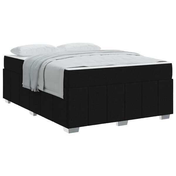 vidaXL Estructura de cama con colch&oacute;n Negro 160 x 200 cm tela