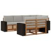 vidaXL Conjunto de sof&aacute;s de exterior 7 uds. Natural y Gris Claro