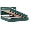 vidaXL Cama de almacenamiento LED con colch&oacute;n Verde oscuro