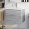 vidaXL Mueble de ba&ntilde;o con lavabo madera contrachapada gris Sonoma