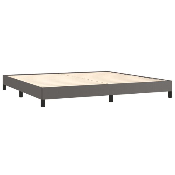 vidaXL Estructura de cama sin colch&oacute;n cuero sint&eacute;tico gris 200x200 cm