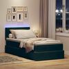 vidaXL Cama con almacenamiento y LED con LED Verde oscuro 100 x 200 cm