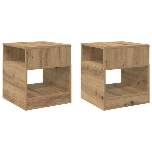 vidaXL Mesa Auxiliar 2 pcs Roble artesanal 40,5 x 40 x 45 cm