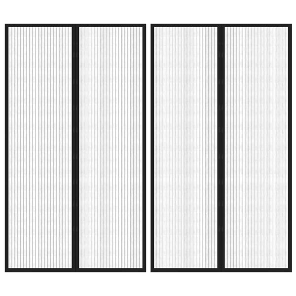 vidaXL Mosquiteras para puerta bloque magn&eacute;tico 2 uds negro 200x80 cm