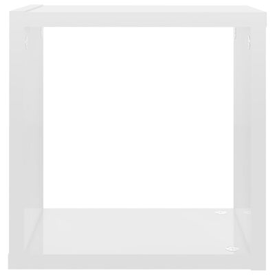 vidaXL Estantes cubos pared 2 uds blanco brillo 26x15x26 cm