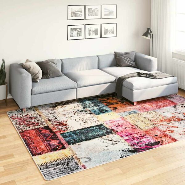 vidaXL Alfombra lavable patchwork multicolor 190x300 cm