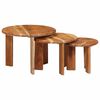 vidaXL Mesas de Caf&eacute; Nido 3 pcs Marr&oacute;n Madera de Acacia S&oacute;lida