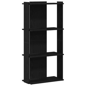 vidaXL Librer&iacute;a de 3 estantes madera de ingenier&iacute;a negro 60x30x120 cm
