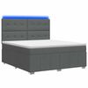 vidaXL Cama de muelles con LED y colch&oacute;n Gris oscuro 160 x 200 cm Tela