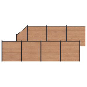 vidaXL Panel de valla 8 pcs WPC y Aluminio Marr&oacute;n