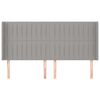 vidaXL Cabecero con orejas de tela gris claro 163x16x118/128 cm
