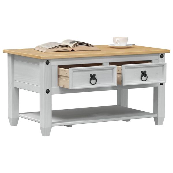 vidaXL Mesa de Caf&eacute; con caj&oacute;n 85 x 50 x 45 cm Madera de pino macizo