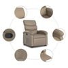 vidaXL Sill&oacute;n reclinable elevable cuero artificial color capuchino