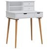 vidaXL Conjunto de Mesa de Tocador FAUSKE 2 pcs Blanco