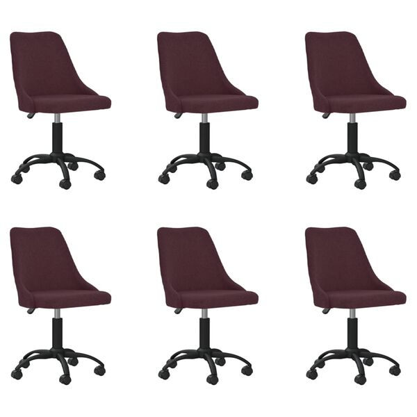 vidaXL Sillas de comedor giratorias 6 unidades tela morada