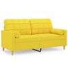 vidaXL Sof&aacute; de 2 plazas con cojines tela amarillo claro 140 cm