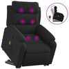 vidaXL Sill&oacute;n reclinable de masaje elevable tela negro