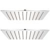 vidaXL Cabezal de ducha efecto lluvia 2 pzs acero inoxidable 20x20 cm